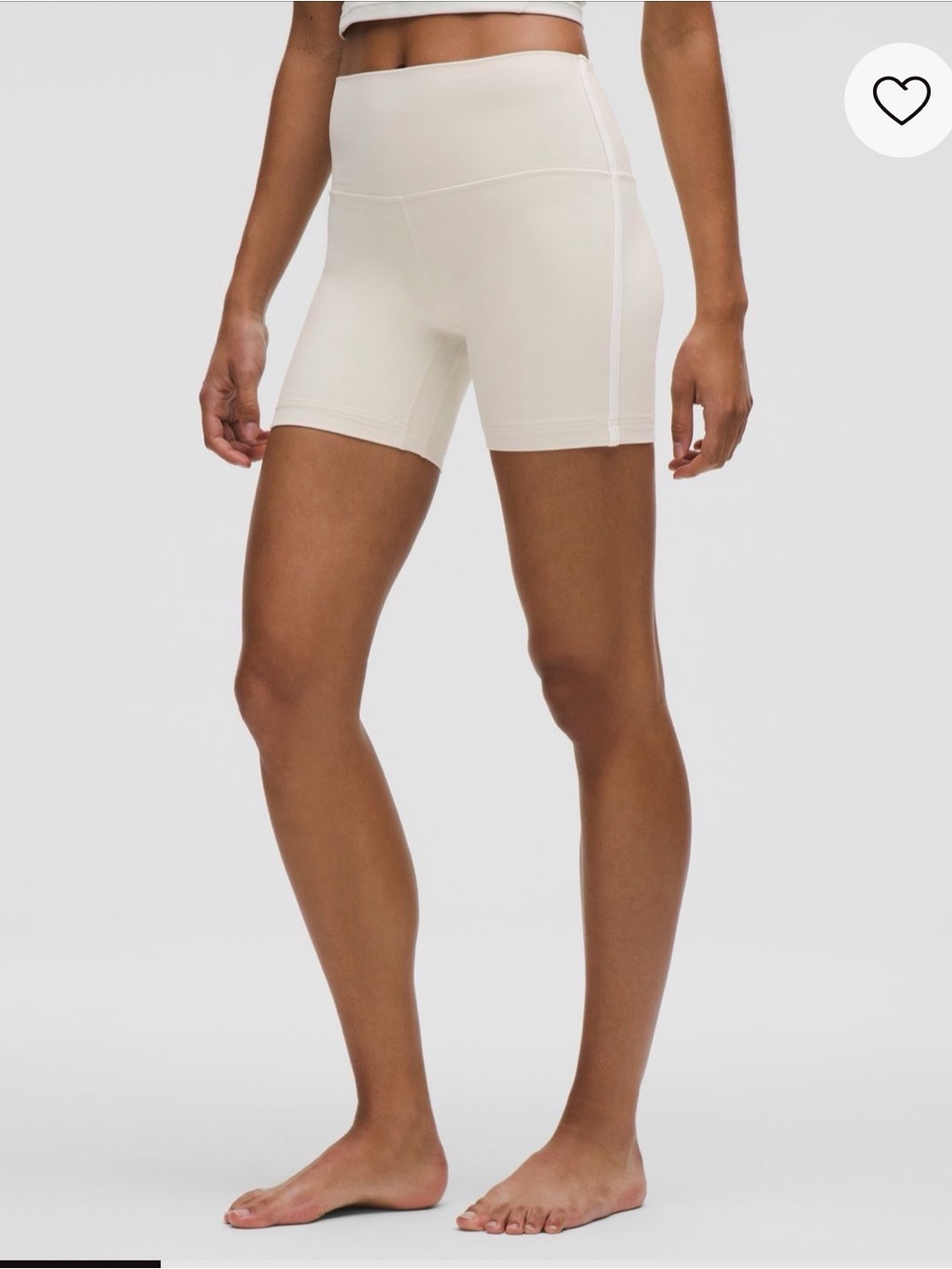lululemon athletica High-Waisted Cream Bike Shorts 6”